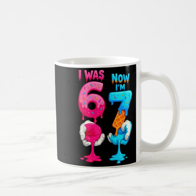 Hugvyn I Was 6 Now I'm 7 Year Old Birthday Six Sev Coffee Mug (Right)