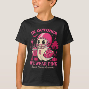 Hugvyn In October We Wear Nk Ghost Halloween Breas T-Shirt