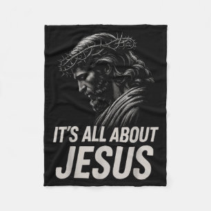 Hugvyn Its All About Jesus Christian Faith Patriot Fleece Blanket