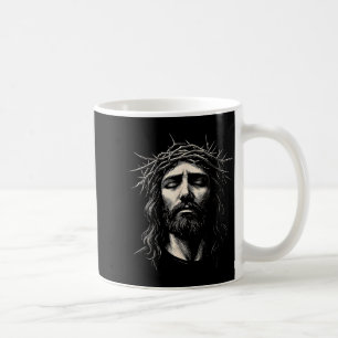 Hugvyn Jesus Christian Face Crown Of Thorns Religi Coffee Mug