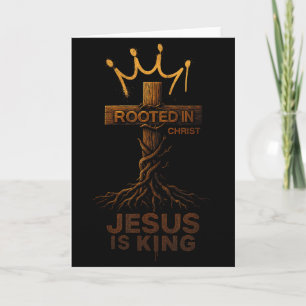 Hugvyn Jesus Is King Rooted Christian Cross Bible Card