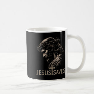 Hugvyn Jesus Saves Minimalist Christian Faith Cros Coffee Mug