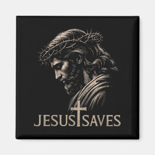 Hugvyn Jesus Saves Minimalist Christian Faith Cros Magnet
