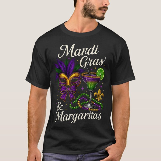 Hugvyn Mardi Gras And Margaritas Louisiana New Orl T-Shirt (Front)