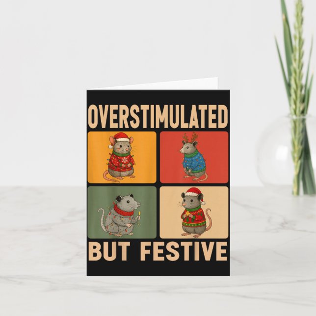 Hugvyn Overstimulated But Festive Ssum Christmas O Card (Front)