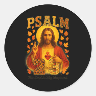 Hugvyn Psalm 23 The Lord Is My Shepherd Faith Fall Classic Round Sticker