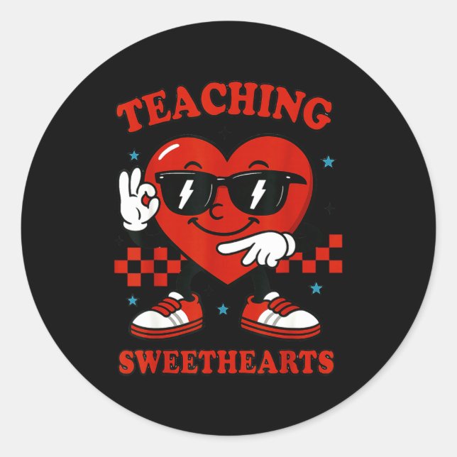 Hugvyn Six Seven Heart 6 7 Teaching Sweethearts Va Classic Round Sticker (Front)