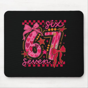 Hugvyn Six Seven Valentine 6 7 Meme Checkered Coqu Mouse Pad