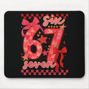 Hugvyn Six Seven Valentine 6 7 Meme Checkered Coqu Mouse Pad