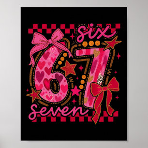 Hugvyn Six Seven Valentine 6 7 Meme Checkered Coqu Poster