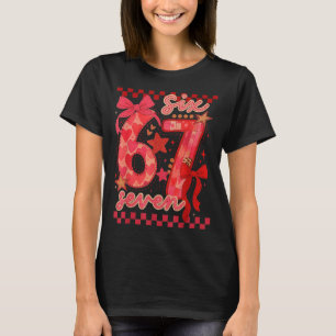 Hugvyn Six Seven Valentine 6 7 Meme Checkered Coqu T-Shirt