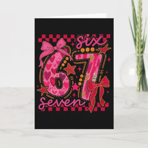 Hugvyn Six Seven Valentine 6 7 Meme Chequered Coqu Card