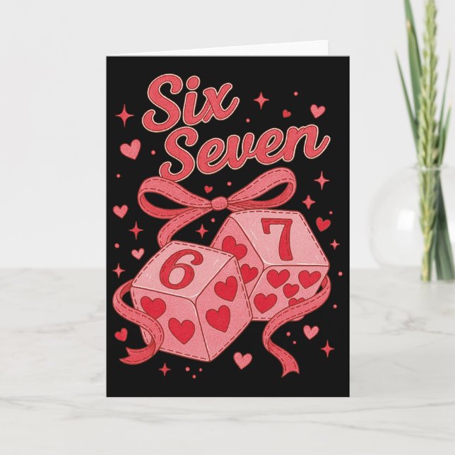 Hugvyn Six Seven Valentine Dice 6 7 Cherry Playing Card (Front)