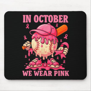 Hugvyn We Wear Pink Breast Cancer Baseball Ice Cre Mouse Pad