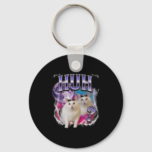 Huh Cat Chonky Meme Funny Confused Cat Meme Lovers Key Ring