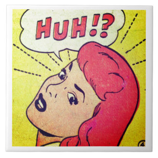 'HUH!?' Comic Panel Ceramic Tile