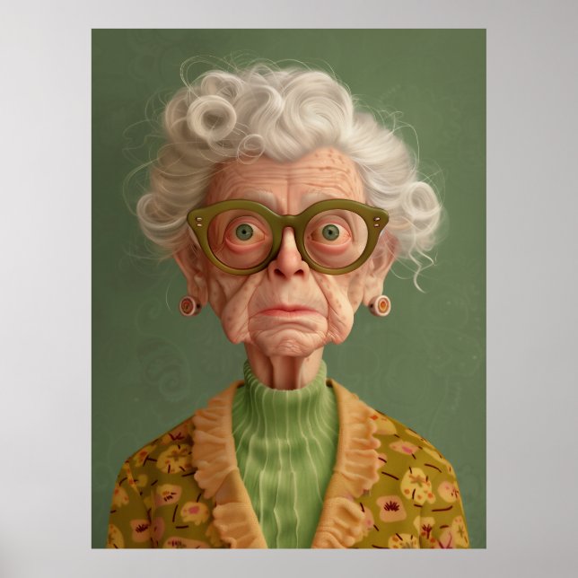 Huh? Grandma Portrait Poster (Front)