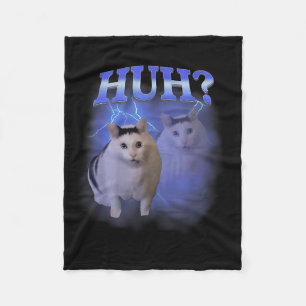 Huh Silly Cat Meme Funny Oddly Bootleg Specific Da Fleece Blanket