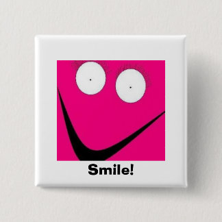 HUH, Smile! 15 Cm Square Badge