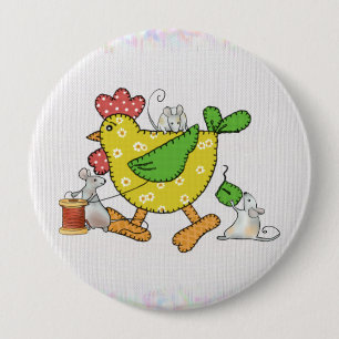 Huhn nähen 10 cm round badge
