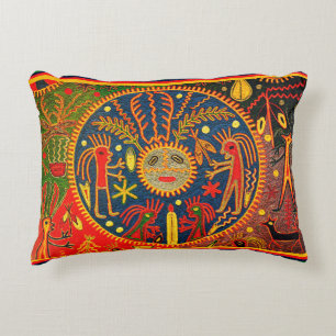 Huichol Shaman Throw Pillow