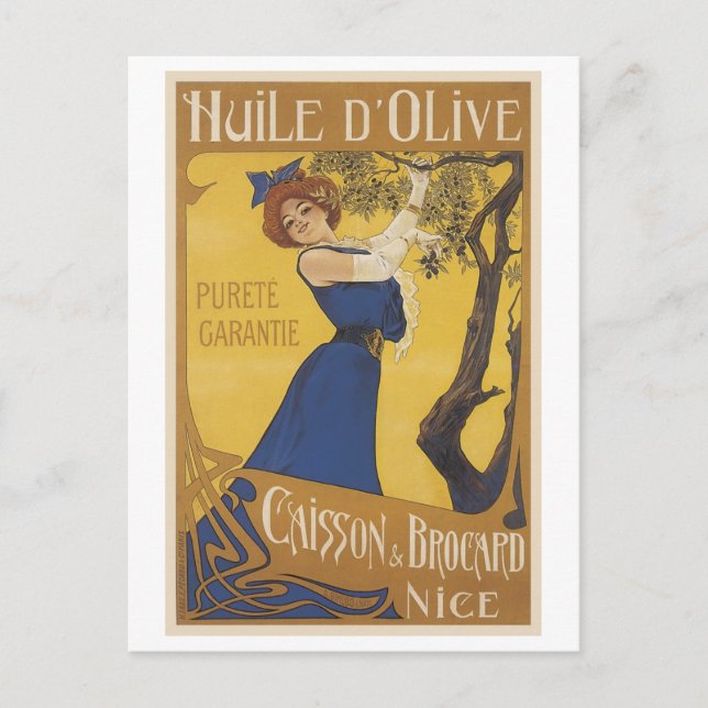 Huile D'Olive Vintage Ad Postcard (Front)
