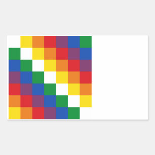 Huipala/Wipala Flag. Andean Qulla Suyu. Bolivia Rectangular Sticker