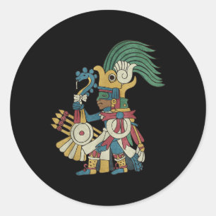 Huitzilopochtli Aztec God Aztec Mythology Mayan Su Classic Round Sticker