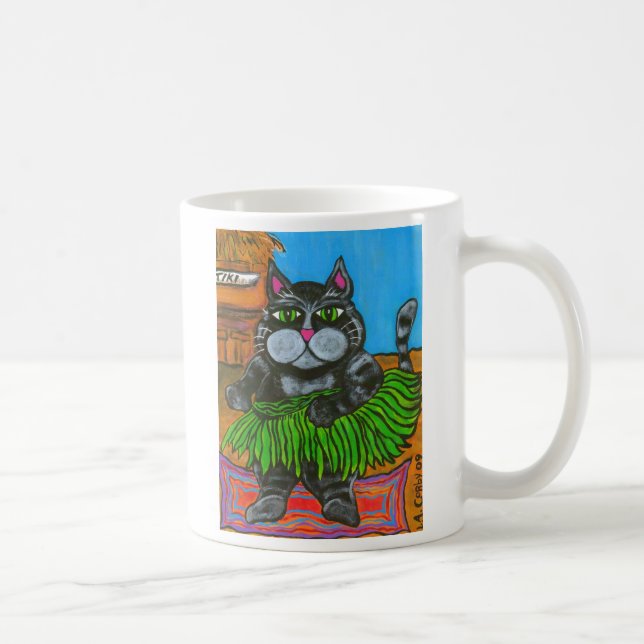 Hula Cat at a Tiki Bar Mug (Right)