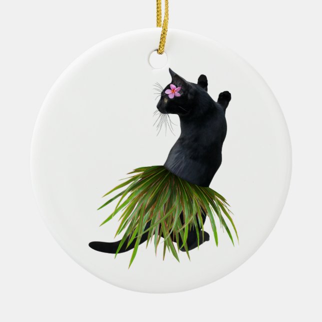 Hula Cat Ornament (Front)