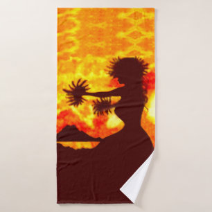 Hula Dancer Bath Towel
