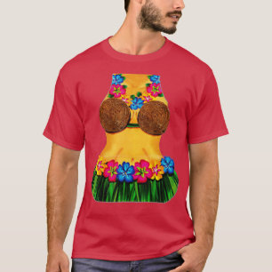 Hula Dancer Body  Coconut Bra Luau Tiki Party  T-Shirt