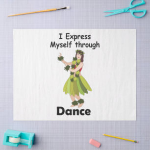 Hula Dancer Expressing Herself Through Dance Tissue Paper
