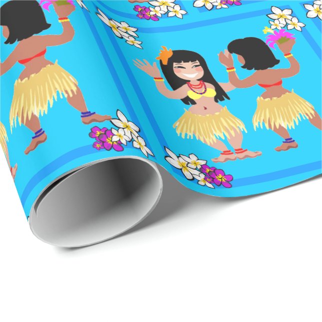 Hula Dancer Gift Wrapping Paper (Roll Corner)