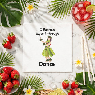 Hula Dancer Girl Expressing Dance Luau Party Napkin