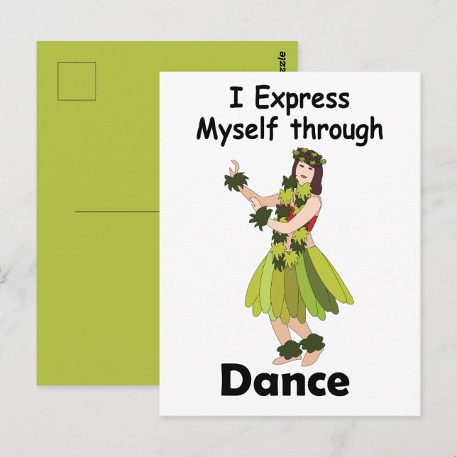 Hula Dancer Girl Expressing Herself Through Dance Postcard (Front/Back)