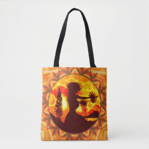 Hula Dancer Palms Tote Bag