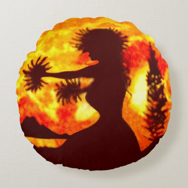 Hula Dancer  Round Cushion (Front)