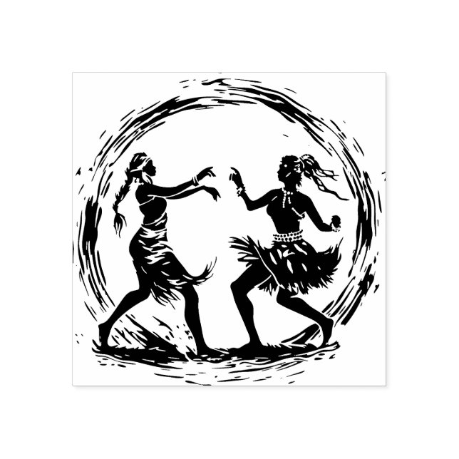 Hula Dancer Rubber Stamp   (Imprint)