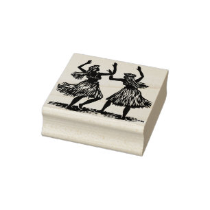 Hula Dancer Rubber Stamp  