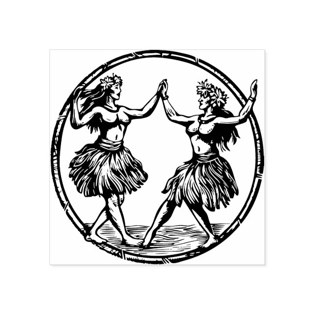 Hula Dancer Rubber Stamp  Hawaii  (Imprint)