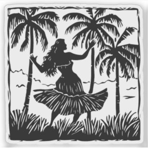 Hula Dancer vinyl sticker