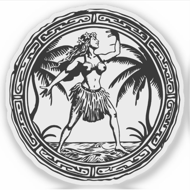 Hula Dancer vinyl sticker (Front)