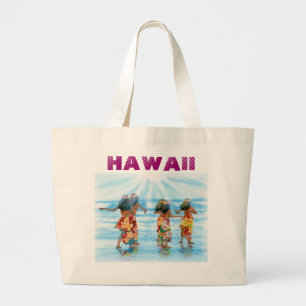Hula Dancers j pec venette, HAWAII Large Tote Bag
