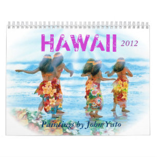 HULA DANCERS WITH FLOWERS-OVAL JPEC, HAWAII CALENDAR