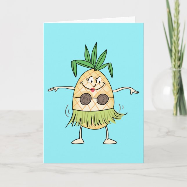 Hula Dancing Pineapple Card (Front)