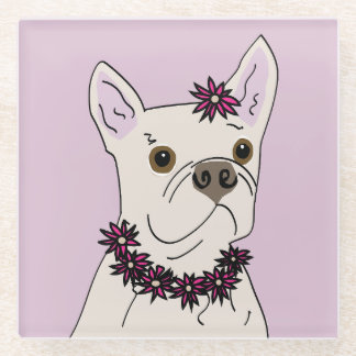 Hula dog glass coaster