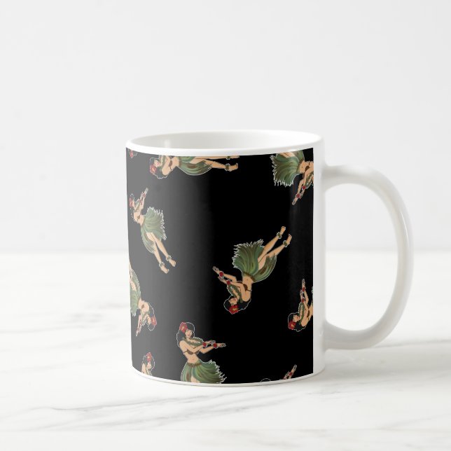 Hula Girl Dancing Pattern Coffee Mug (Right)