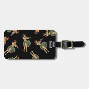 Hula Girl Dancing Pattern Luggage Tag