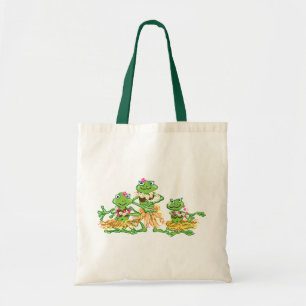 hula girl frogs tote bag